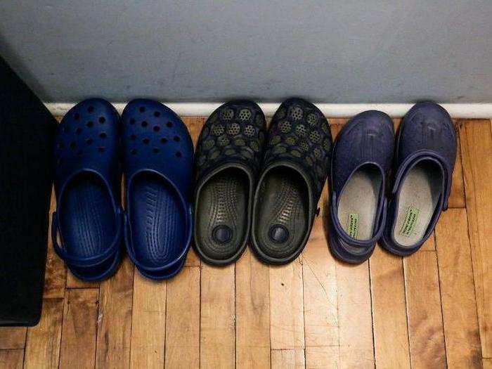 There were three nifty sizes of Crocs provided for my convenience.