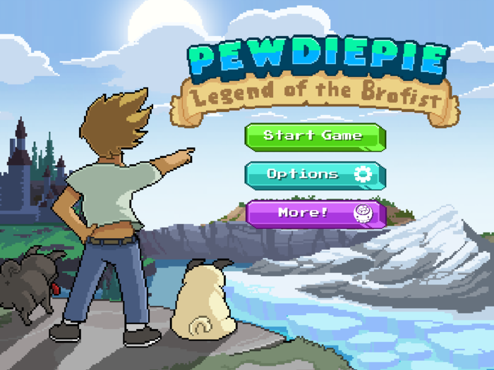 PewDiePie released his own video game in 2015 called "PewDiePie: Legend of the Brofist." The $5 mobile app for iOS and Android devices is an action-adventure game with references to PewDiePie, his girlfriend Marzia, their dogs, and fellow YouTubers. It was a hit. He launched another game, "PewDiePie Tuber Simulator," in 2016.