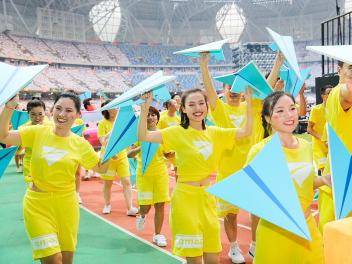 The procession "mimicked the Olympic Games