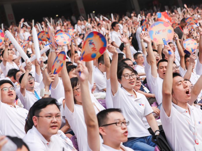 Many of the 60,000 guests were Alibaba employees.