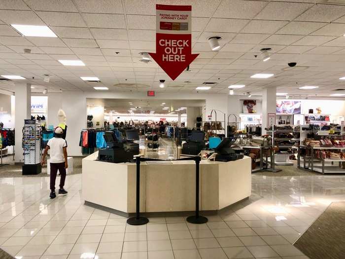 There were checkout counters all throughout the store, but some of them were left completely unattended.