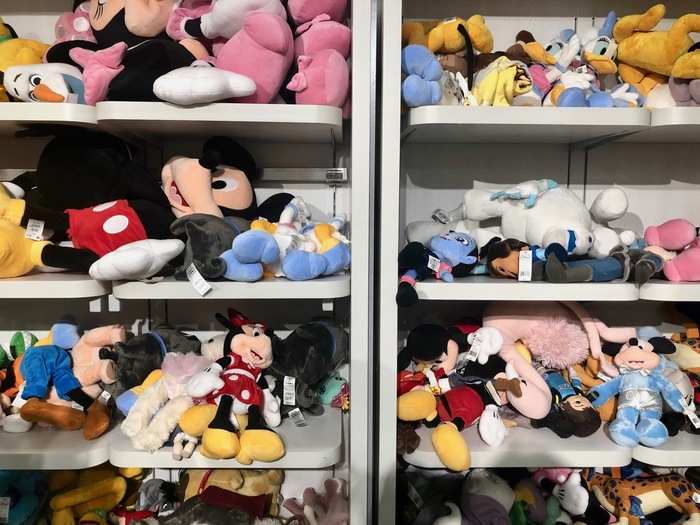 The toy section was notable for its massive collection of Disney toys from hit films like "Aladdin" and "Frozen." The selection of plush toys was cute, but a bit disorganized.