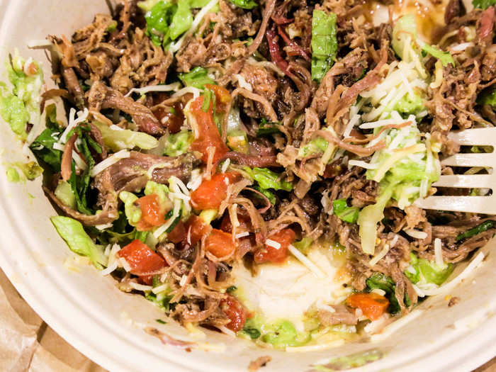 The brisket-to-other-ingredients ratio in the salad was way off. And a keto diet, contrary to popular belief, actually isn