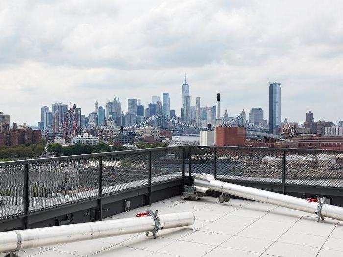 A view of lower Manhattan from a terrace.