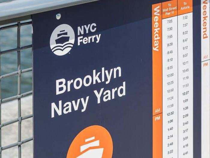 The Brooklyn Navy Yard ferry stop, opened early this year, is on the Astoria line and connects the Yard to Queens as well as the  financial district and midtown Manhattan.