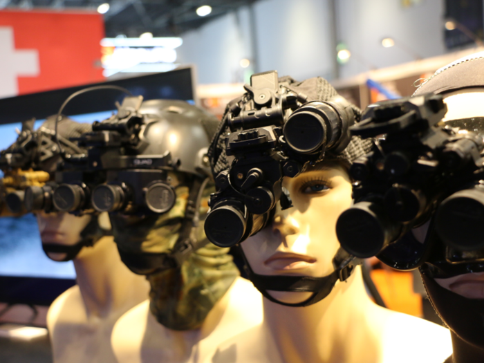 Elsewhere, a row of sinister mannequins donned an array of night vision goggles, made by ZeroDark.