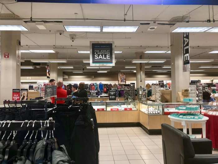 The first floor of Sears had various jewelry stands located throughout the aisles as well as a central jewelry counter in the middle of the store. There appeared to be a semi-annual jewelry and watch sale happening when we were there.