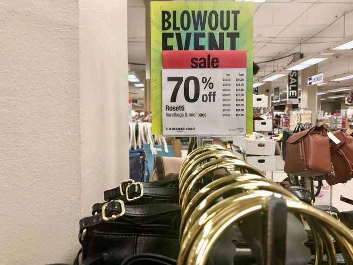 Some signs indicated that the store was having a huge blowout event.