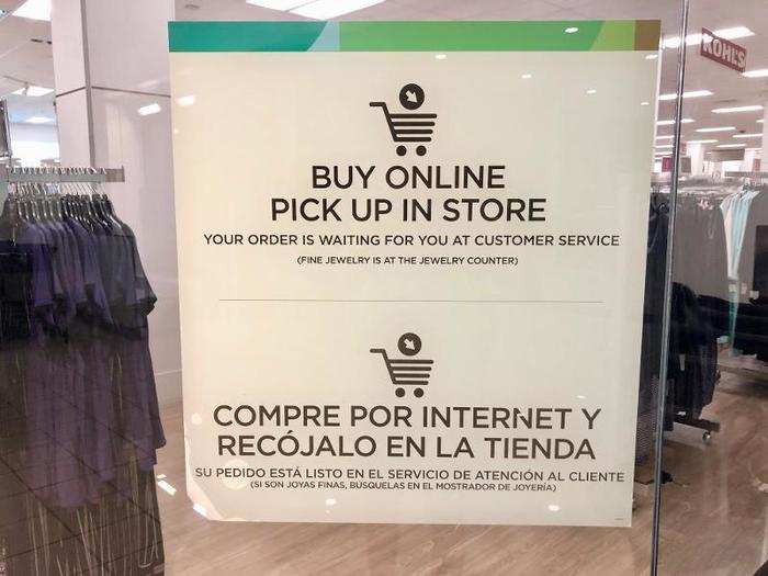 Right away, we were notified about a service that allows customers to shop online and then pick up their purchases in the store. We would be looking out for this kiosk on our journey.