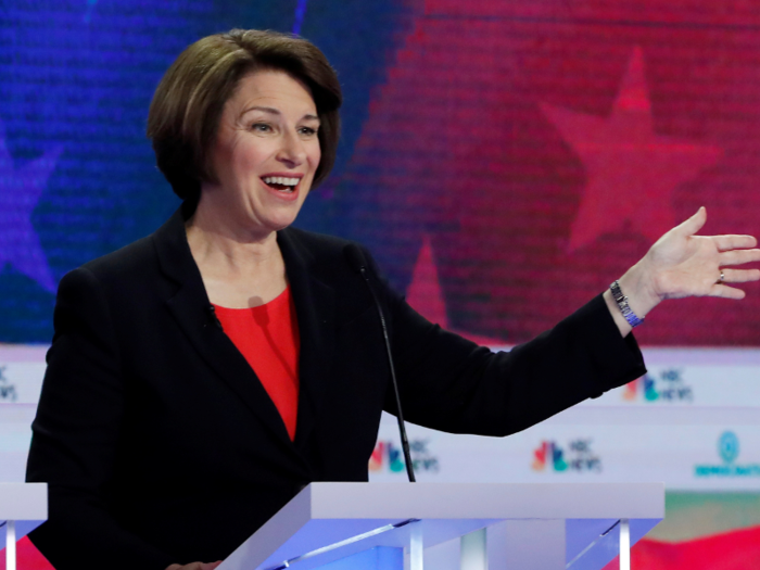 7. Sen. Amy Klobuchar has a reliably strong political resume in the eyes of voters, save for her work early in her career as a corporate lawyer.