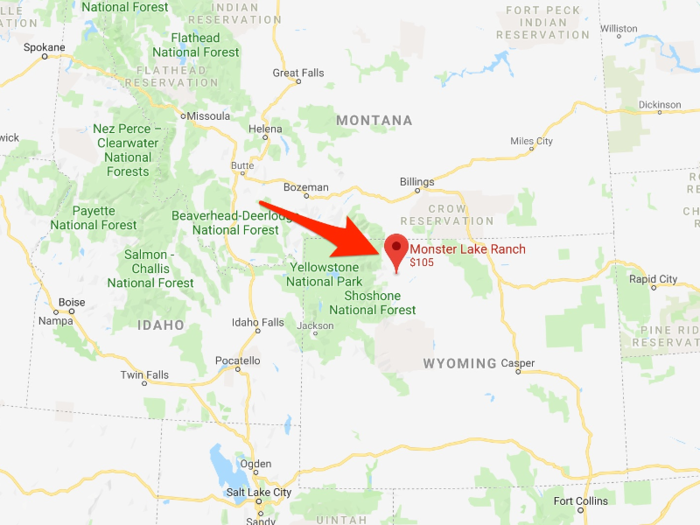 The Monster Lake Ranch is located in northwestern Wyoming, about 75 miles from Yellowstone National Park and just under 60 miles from the border with Montana.