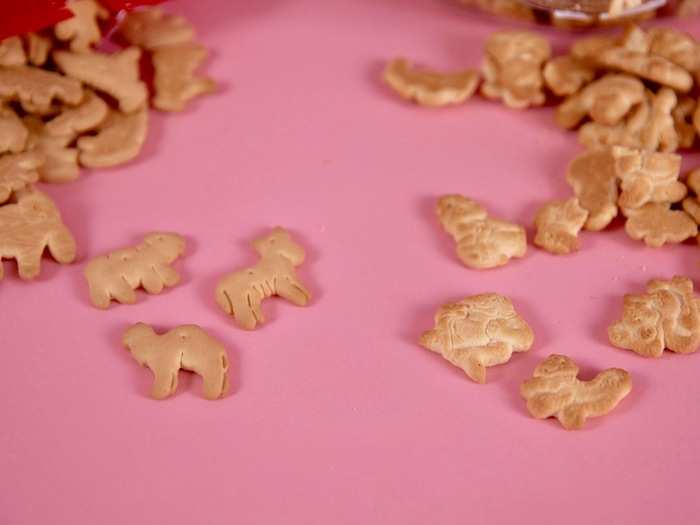 The cookies were shaped completely different. The name brand looked like the more classic animal cracker, with clear outlines of each animal. The Kirkland brand looked more like the animal shape had been imprinted into the cracker with a press.