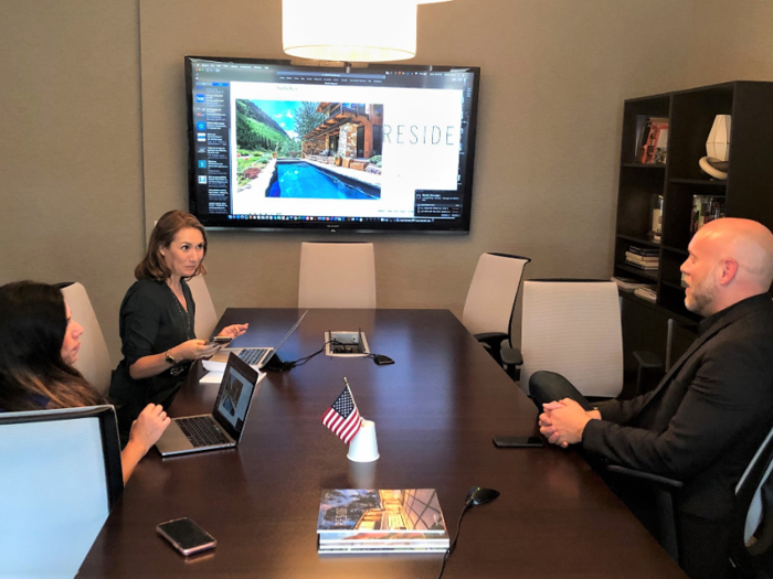 After lunch, Thompsons meet with Isadora Badi, the vice president of global marketing, and Kristin Rowe, the senior manager of signature media for Sotheby’s International Realty Affiliates LLC to discuss the next issue of Reside Magazine.