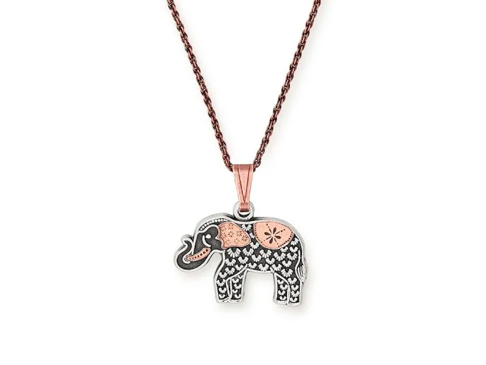 Elephant Two Tone Adjustable Necklace