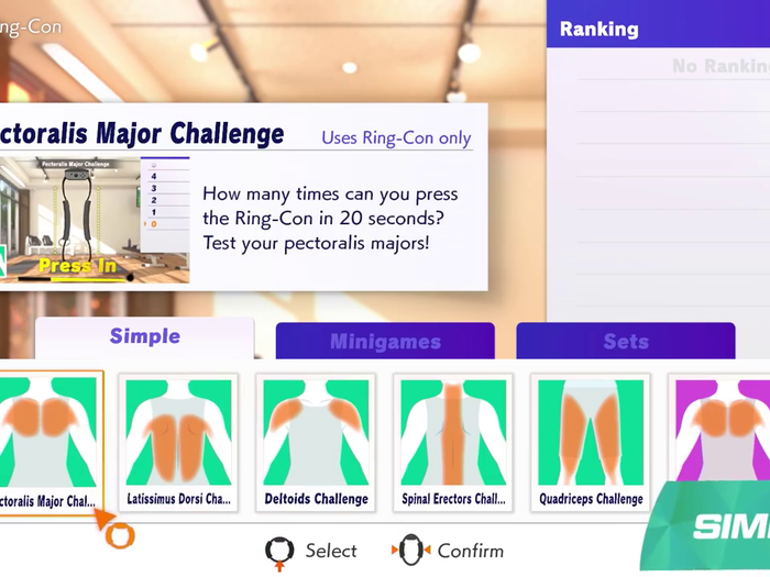 Quickplay will let you chose from a number of different modes in "Ring Fit Adventure." In simple mode, you can choose a single activity to practice.