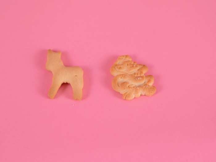 The Kirkland animal crackers looked different as if the animal design had been pressed into the cookies with a stamp.