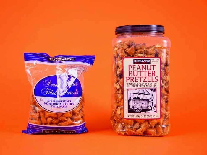 1. PEANUT BUTTER PRETZELS — Both Costco and Trader Joe