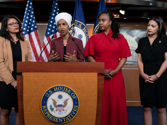 Two weeks later, on July 14, Trump took to Twitter to tell Ilhan Omar, Rashida Tlaib, Ayanna Pressley, and Alexandria Ocasio-Cortez to "go back" to the countries they were from.