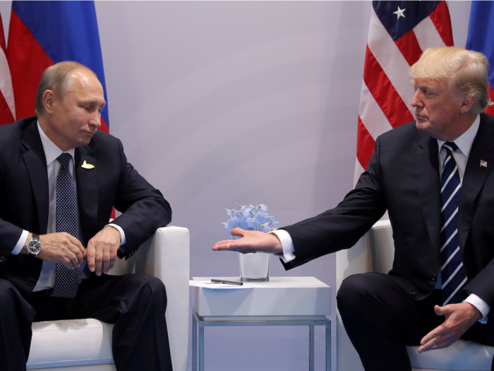 At the summit, he cracked a joke, telling Russian leader Vladimir Putin not to meddle in the next election.