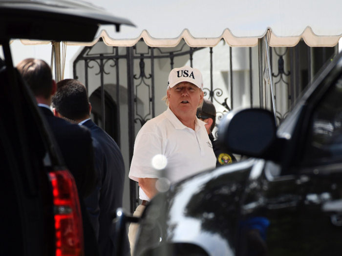 On June 16, back in the US, he made it out onto the golf course, this time with Sen. Lindsey Graham.