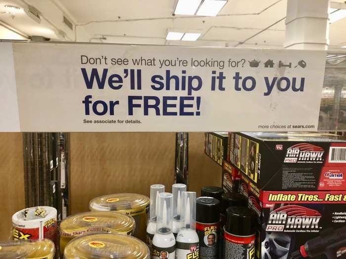 A sign informed us of a nice feature that would let us order items with free shipping if we didn