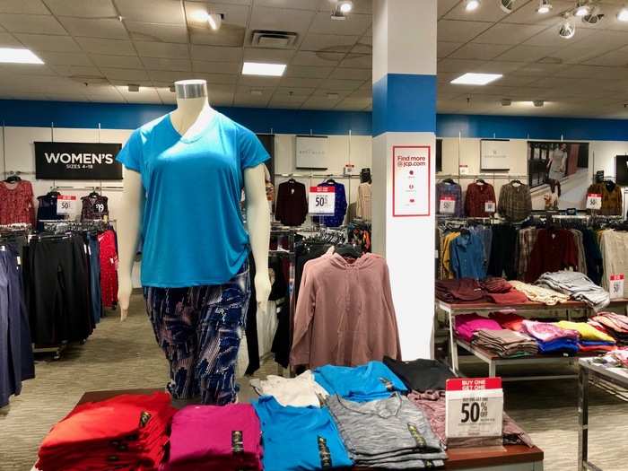 JCPenney had a plus-size section that had everything from athletic-wear to work attire.