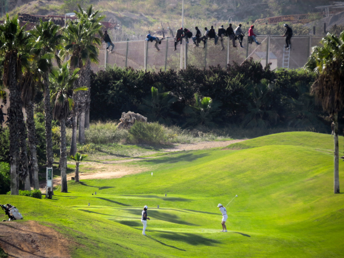 Melilla and Ceuta, two autonomous Spanish cities, are cut off from Morocco by walls.