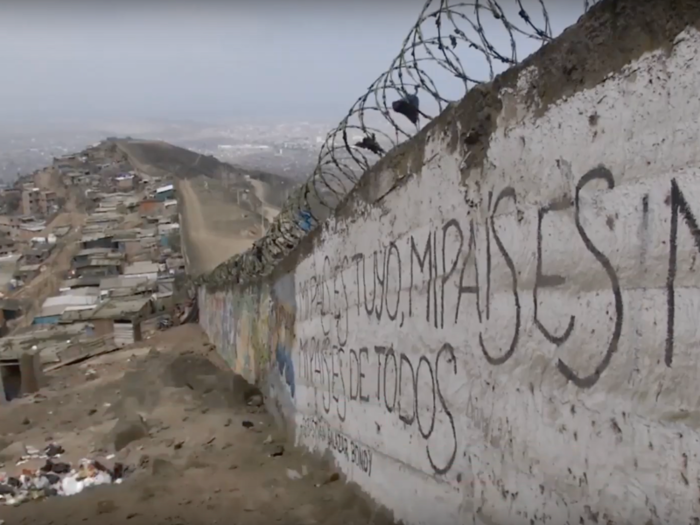 In Lima, Peru, the city is divided by a wall called "the Wall of Shame," which cuts through four neighborhoods, separating rich from the poor.