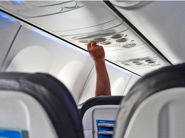 The plane had all the passenger controls that most flights have.