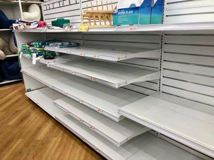 Though in some areas, the shelves were almost completely empty.