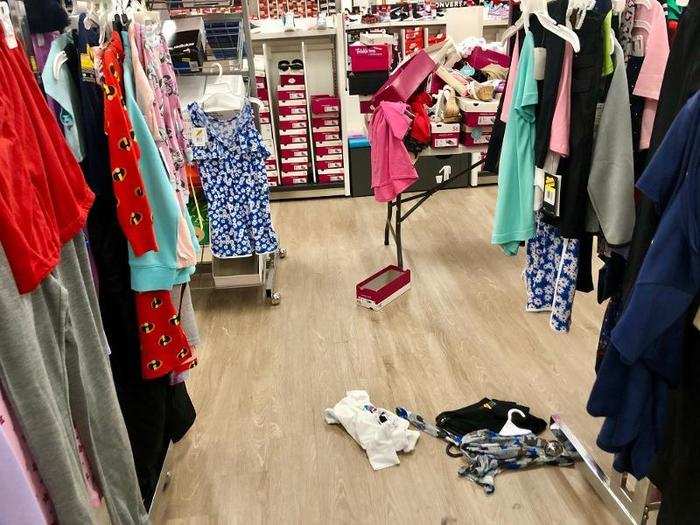 We were shocked to find clothes and hangers on the floor.