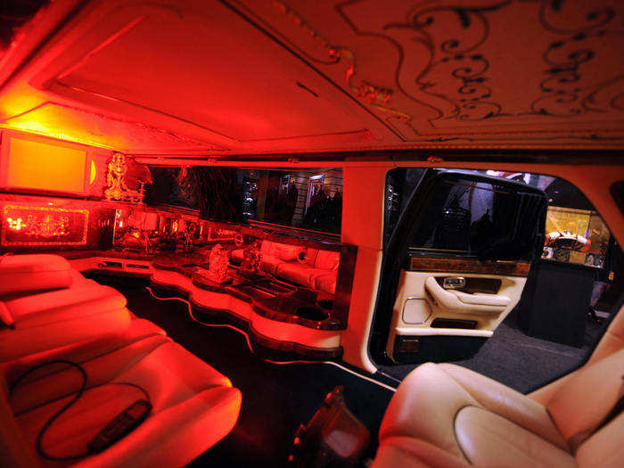 The limousine was customized by Jackson and featured leather seats and an embellished ceiling.