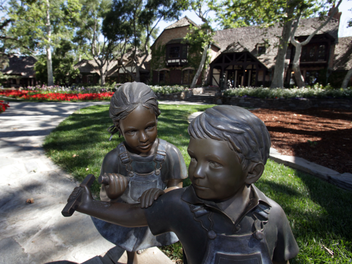 ... and bronze statues of children that littered the property and could be seen from the train as it went around the grounds.