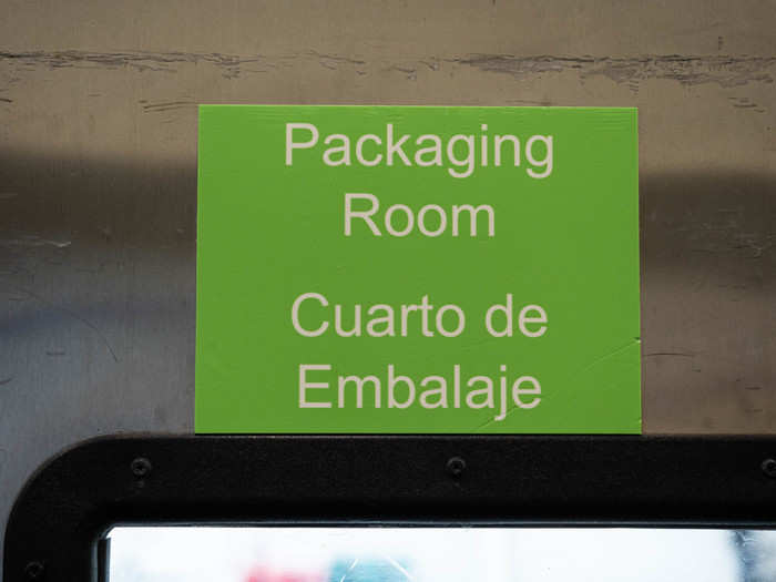 ... And then to the packaging room ...