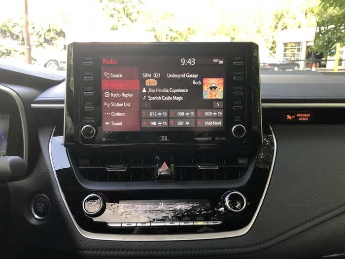 The infotainment system runs off an eight-inch central touchscreen. I