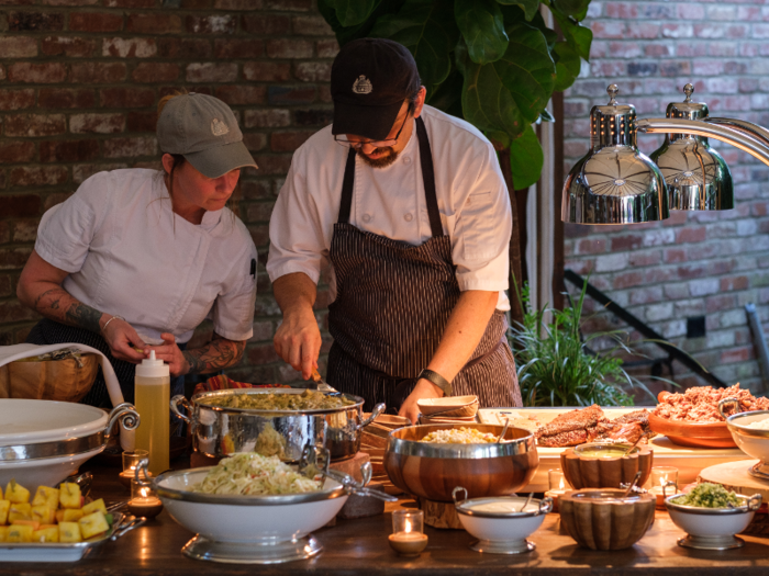 The food menu was served buffet-style by the venue