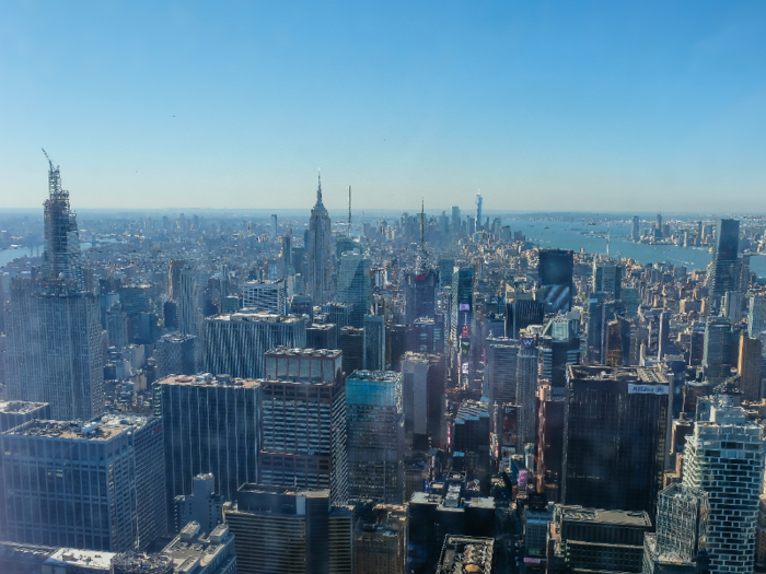 Everyone rushed to the windows to take in the views. Looking downtown, you have a direct view of the Empire State Building and One World Trade Center in the distance.