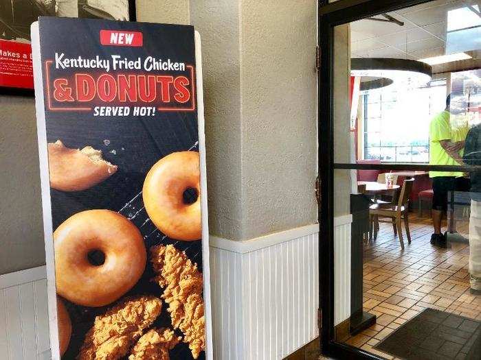 The new menu was prominently advertised on signs outside the restaurant, at the entrance, and at the ordering counter.