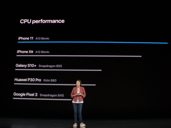 The iPhone 11 Pro has an A13 Bionic chip, which Apple claims is the "fastest CPU and GPU ever in a smartphone."