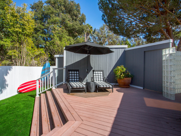 According to the listing website, along with the master bedroom, the ocean is also visible from the deck.