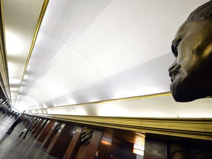 There are also statues throughout the network. Teatralna was formerly known as Leninska, or Lenin