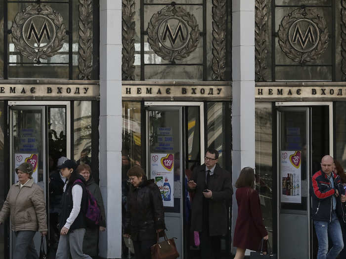 Many of the stations were renamed after Ukraine became independent in 1991. For example, the "Red Army" station was renamed "Ukraine Palace" and the "Square of the October Revolution" was renamed "Independence Square."