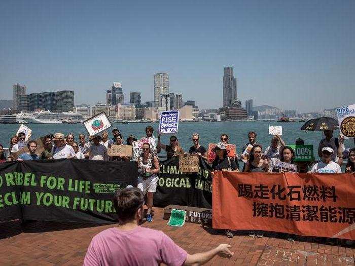 There was also a protest in Hong Kong.