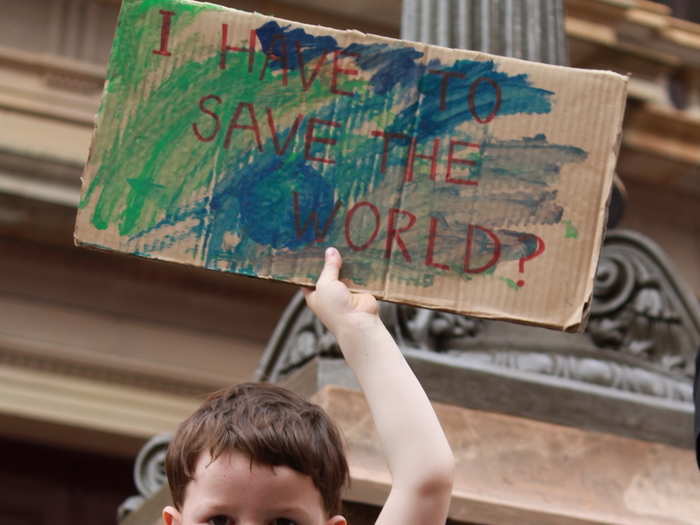 The protests are led by school students, who started the movement this year by skipping school on Fridays to call for government action on climate change.