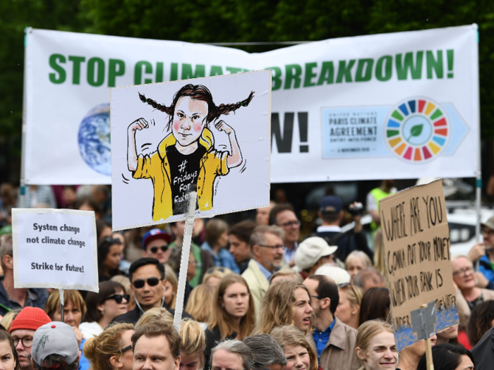 Thunberg spoke at the Stockholm demonstration during that global event.