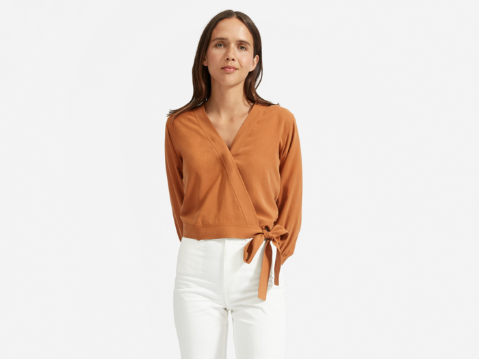 Washable Silk Wrap Top