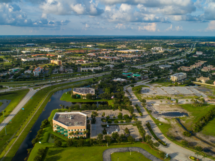 16. Port St. Lucie, Florida, had net migration of 62,896 between 2010 and 2018 — 14.8% of the metro