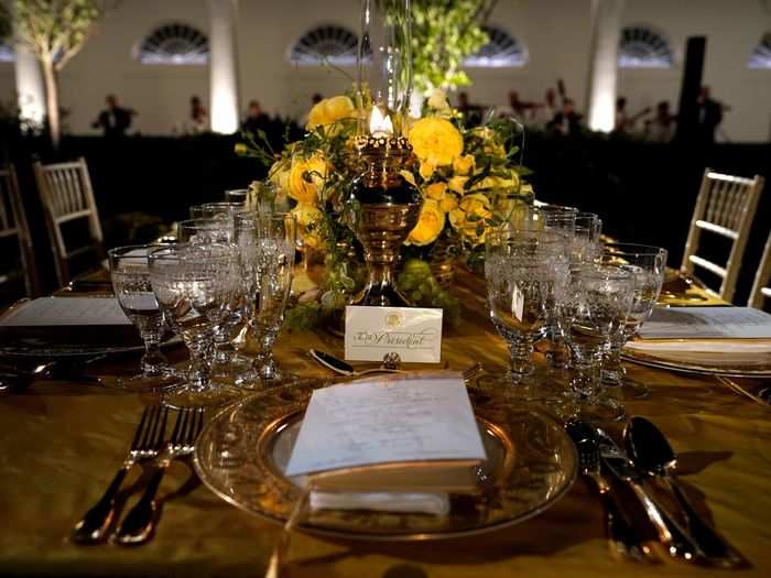 This is only the second state dinner held in the Rose Garden. Former President Barack Obama and first lady Michelle Obama hosted one for Chancellor Angela Merkel of Germany and her husband in 2011.