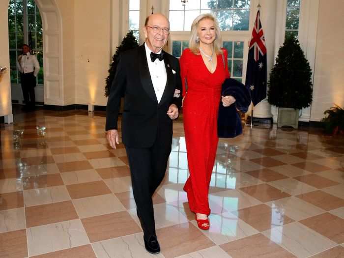 Commerce Secretary Wilbur Ross and his wife Hilary Geary Ross arrived arm-in-arm.