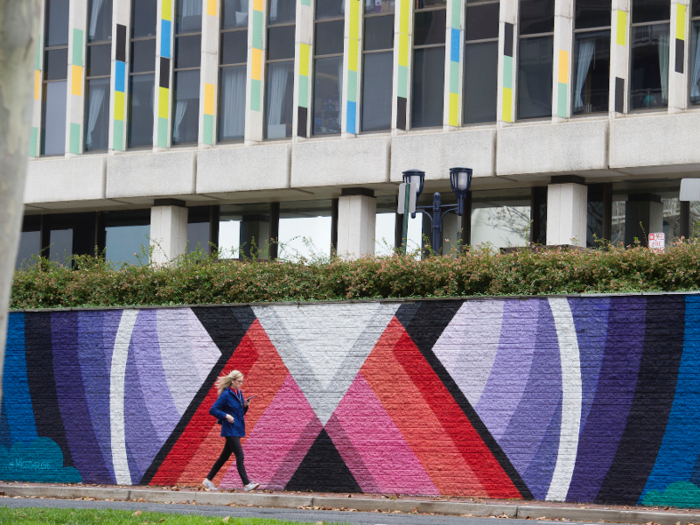 Jessica Bolger, a job seeker waiting in line at Amazon Career Day, said Crystal City immediately began erecting murals and other artwork in the area after Amazon made the official announcement in November 2018 that it was coming to Arlington.